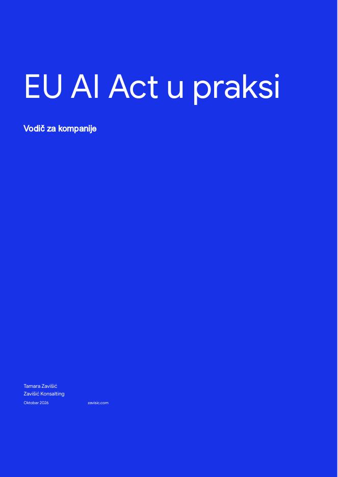 Naslovnica vodiča EU AI Act u praksi